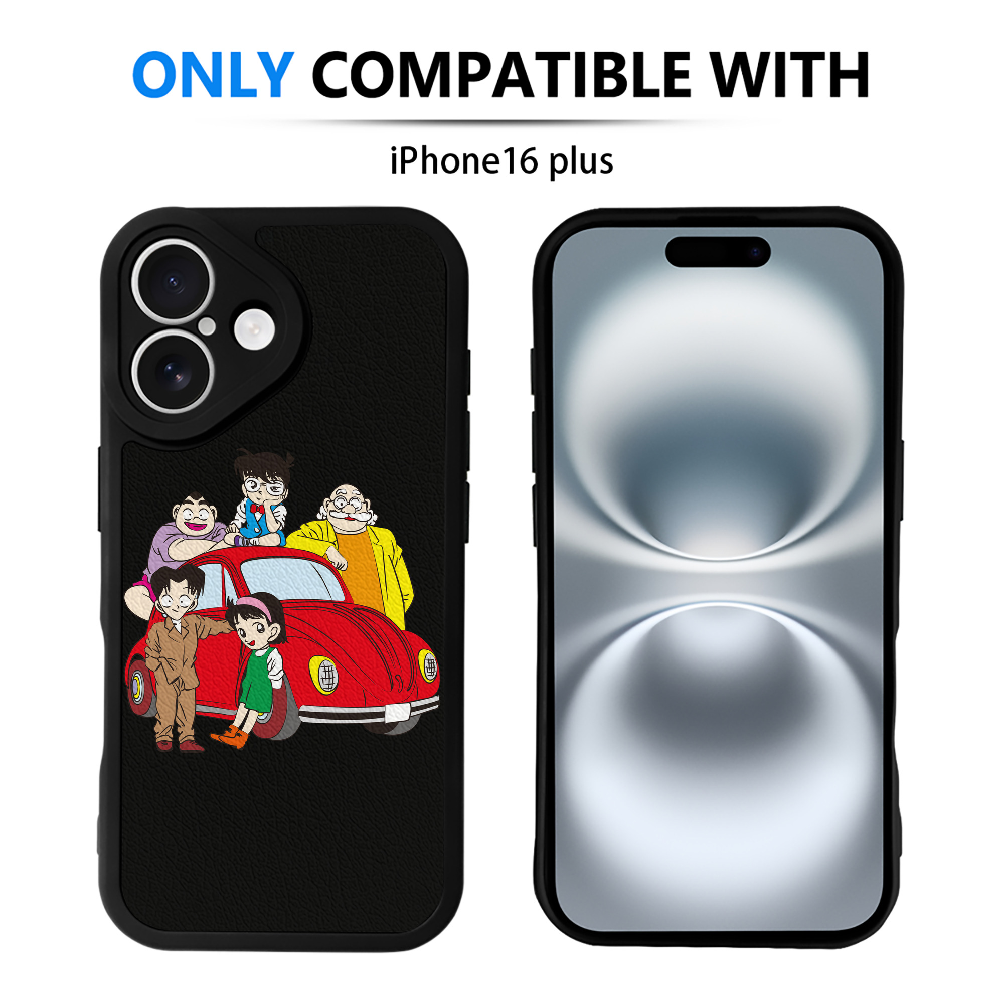 （画像用） 名探偵コナン Detective Conan 【iPhone 16シリーズ対応】シリコンスマホケース（レザー調） 材質：シリコン